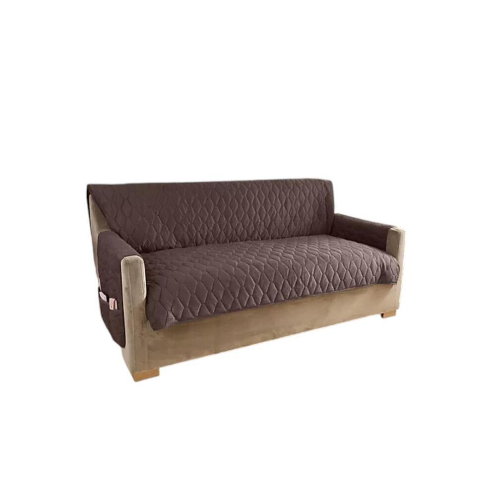 Home Reflections Micromink Pin-Sonic Sofa Cover Chocolate